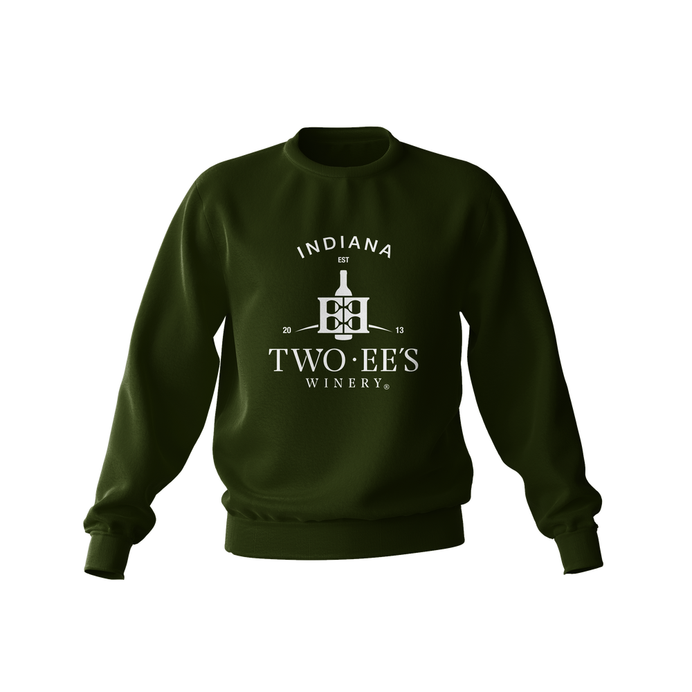 Army Green White Text Two-EE's Crew