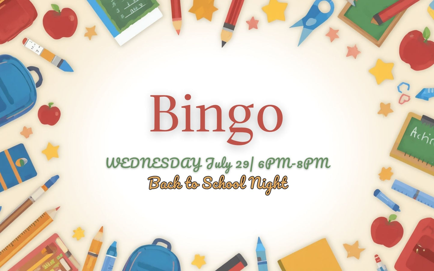BINGO: Back to School Night