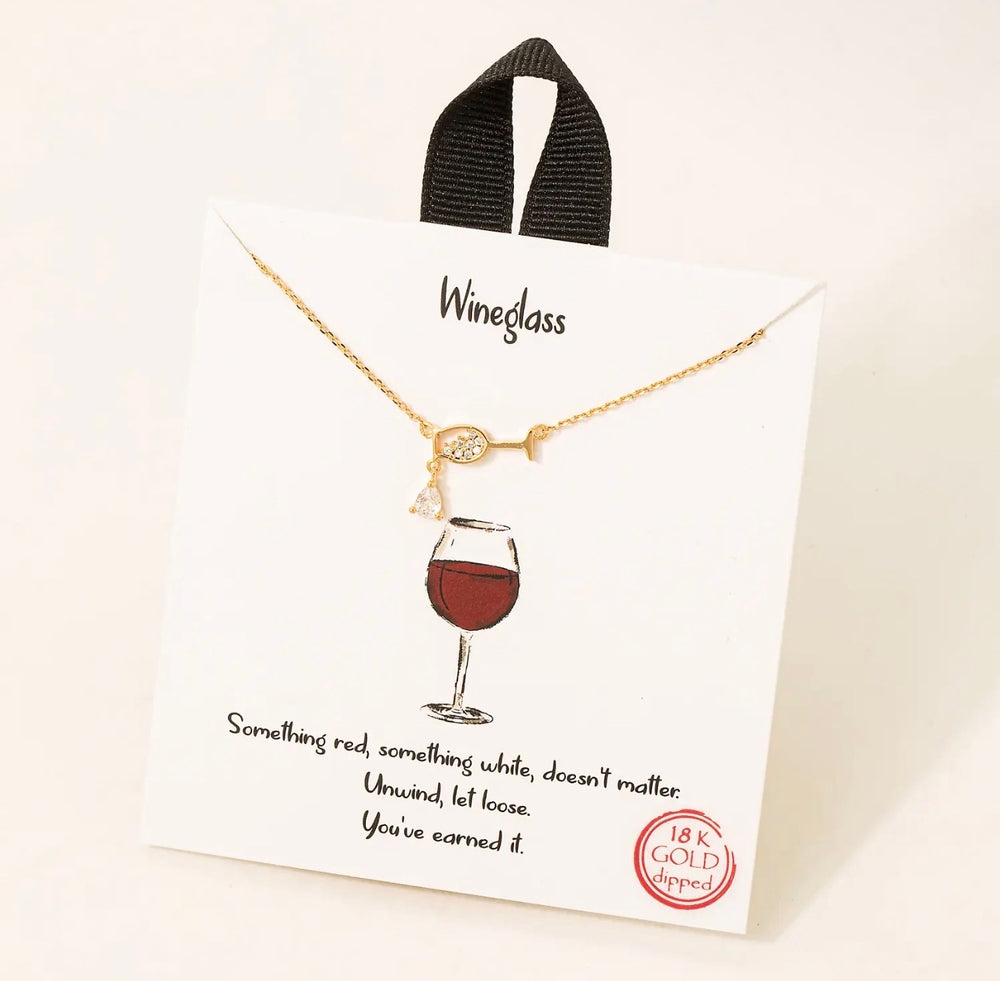 Wineglass Spilled Wine Necklace