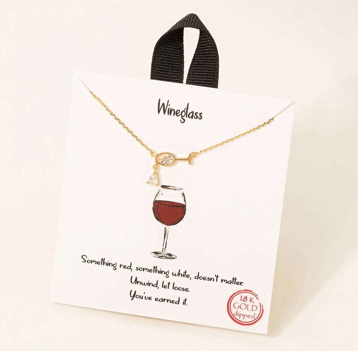 Wineglass Spilled Wine Necklace
