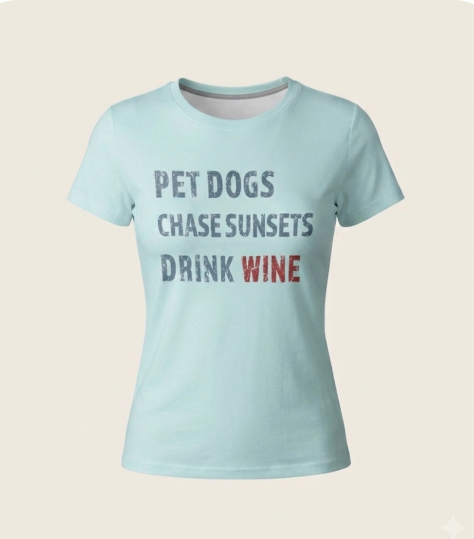Dogs, Sunsets, Wine Tee