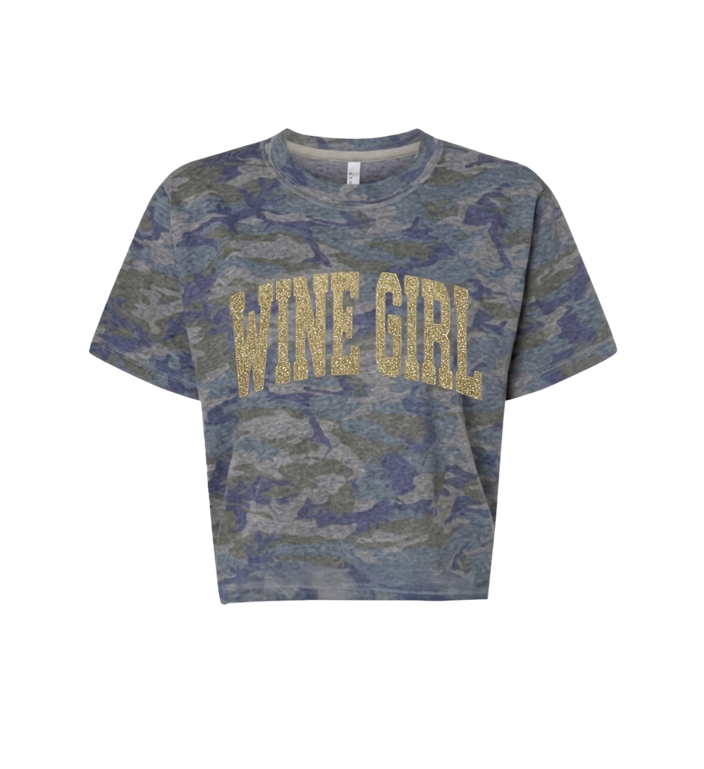 Camo Wine Girl Crop